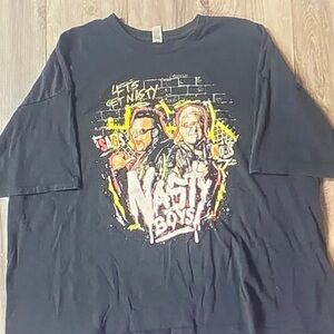 Black Graphic Tee with Nasty Boys Design